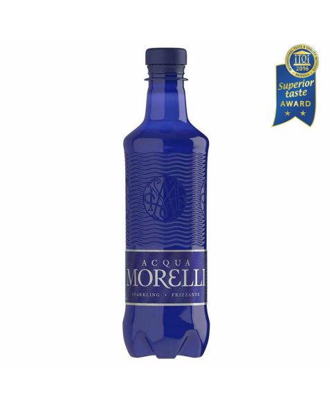 Acqua Morelli Sparkling, Mineralwasser mit Kohlensäure in der 0,5l PET Flasche.