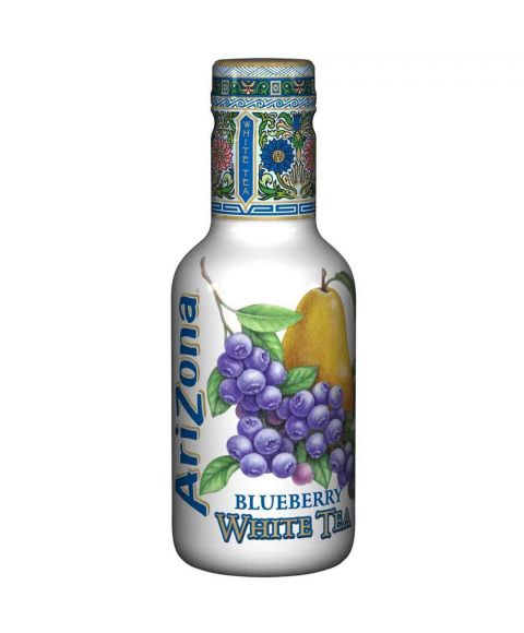 AriZona White Tea Blueberry in einer 0,5l PET Flasche. 