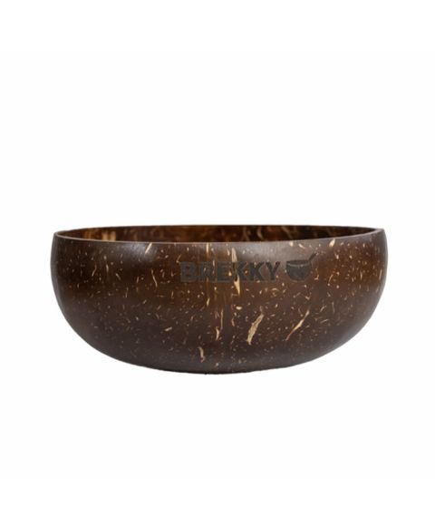 Brekky Bowl echte Kokosnuss-Schale zum Zubereiten von Smoothie-Bowls mit graviertem Brekky Emblem Einzelbild