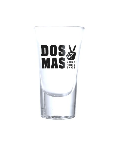 DOS MAS Shotgläser 6 Stück mit DOS MAS Logo verziert