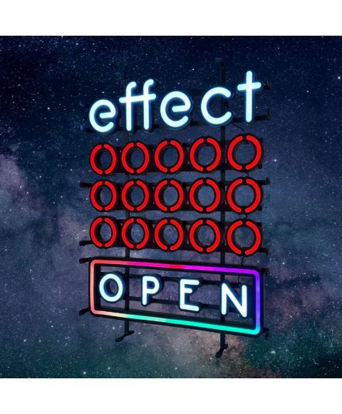 effect neon Sign Leichtreklame 'open'. Mit RGB