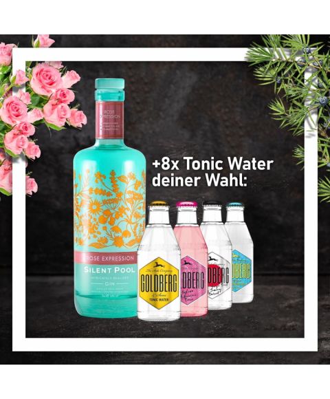 Silent Pool Rose Expression Gin mit 8x Tonic Water deiner Wahl.