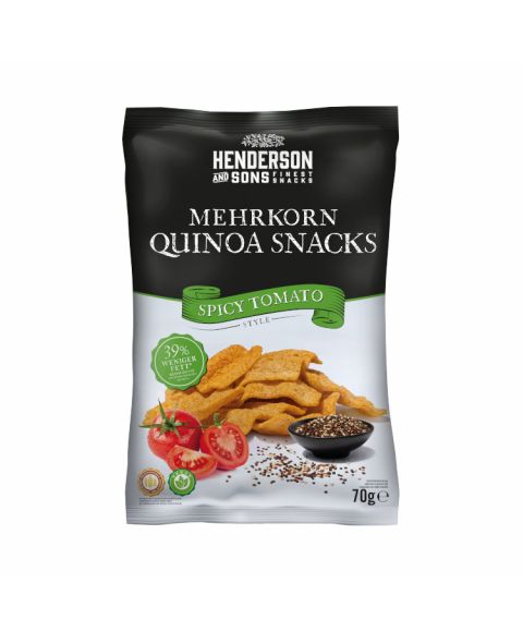 Henderson & Sons Spicy Tomato Quinoa Snack Chips in 70g Beutel