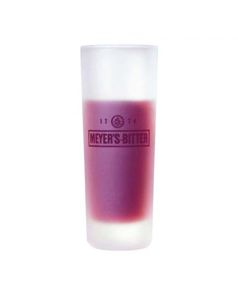 MEYER'S Bitter Shotglas in Milchglas Optik mit Branding