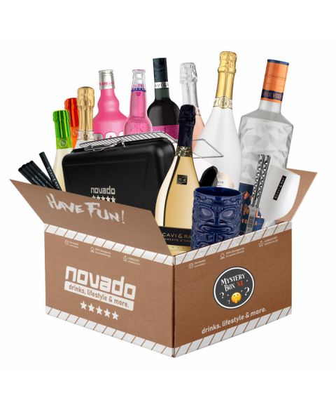 novado Überraschungs-Box mit vielen Getränken und Werbemitteln im Wert von min. 100€