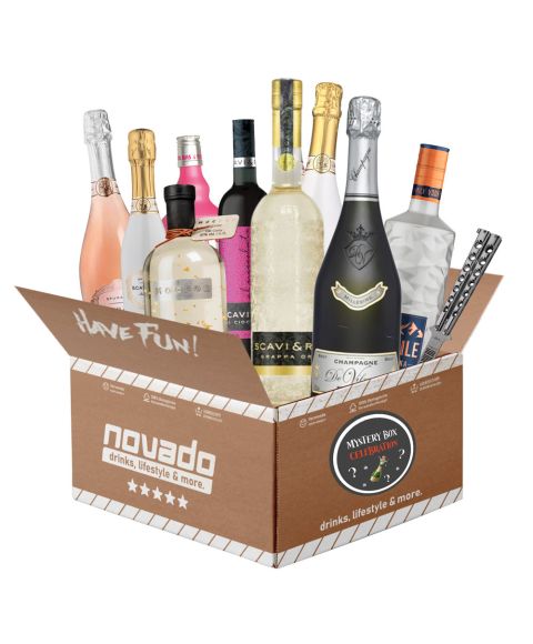 novado Mystery-Box Celebration mit diversen zufälligen Getränken passend zu Feierlichkeiten und besonderen Anlässen.