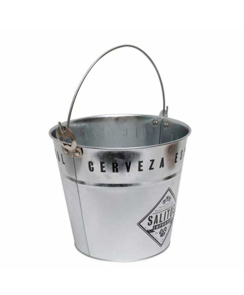 SALITOS Ice Bucket aus Metall mit Salitos cerveza branding