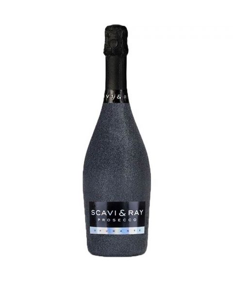 SCAVI & RAY Prosecco Glitzerflasche Schwarz 0,7l 