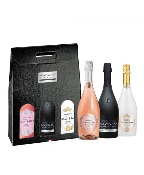 Scavi & Ray Prosecco Kollektion bestehend aus 3 Flaschen (Prosecco Rosé, Ice Prestige und Valdobbiadene) in Geschenkumkarton