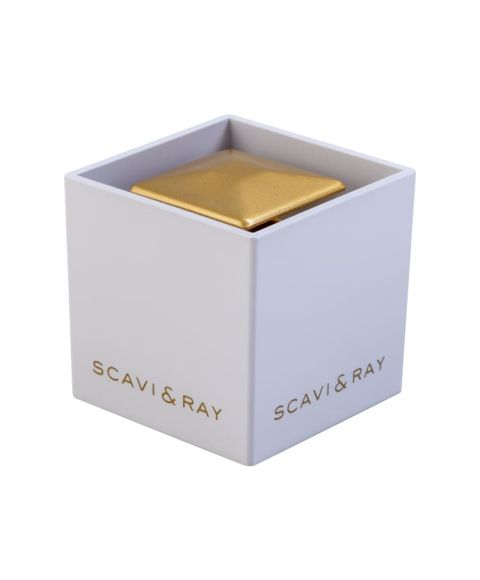 Scavi & Ray Aschenbecher in Farbe weiß gold mit Einsatz und Gitter mit Einsatz seitliche Ansicht für Gastronomie