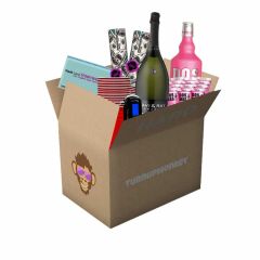 Partybox für Frauen mit riesiger 1,5L Sekt Flasche, Dos Mas Pink Likör, Shotbechern, Pegeltester und Trinkspielen zum unschlagbaren Preis