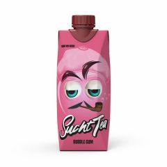 SuchtTea Bubblegum Eistee Icetea mit Kaugummigeschmack Frontalansicht Tetra Pak in pink 0,5 l günstig online kaufen.