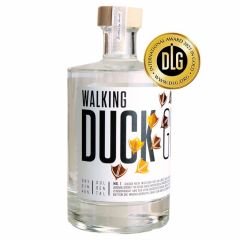 Prämierter Premium Gin Walking Duck No.1. Handabgefüllt in schöner 500ml Flasche.