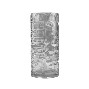 9 MILE Vodka Highball Glas unzerbrechlich aus Kunststoff mit Logo Hochprägung seitliche Aufnahme