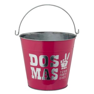 Pinker Eis-Eimer Flaschenkühler von DOS MAS mit Logo Embossing