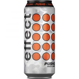 effect® PUSHD Truly Zero 500ml Energy Drink mit Camouflage Muster in silber und grau. Und der Inhalt komplett ohne Zucker.