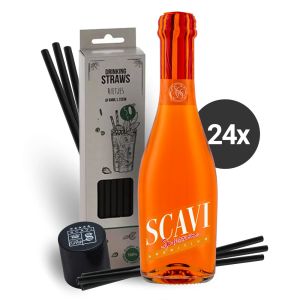 SCAVI & RAY Piccolo Set Sprizzione Aperitivo mit 50 Trinkhalmen und Flaschenstanzer