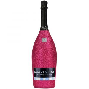 SCAVI & RAY Prosecco Glitzerflasche Pink 1,5l Magnum Edition