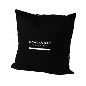 Quadratisches schwarzes SCAVI & RAY Kissen mit Logo Druck